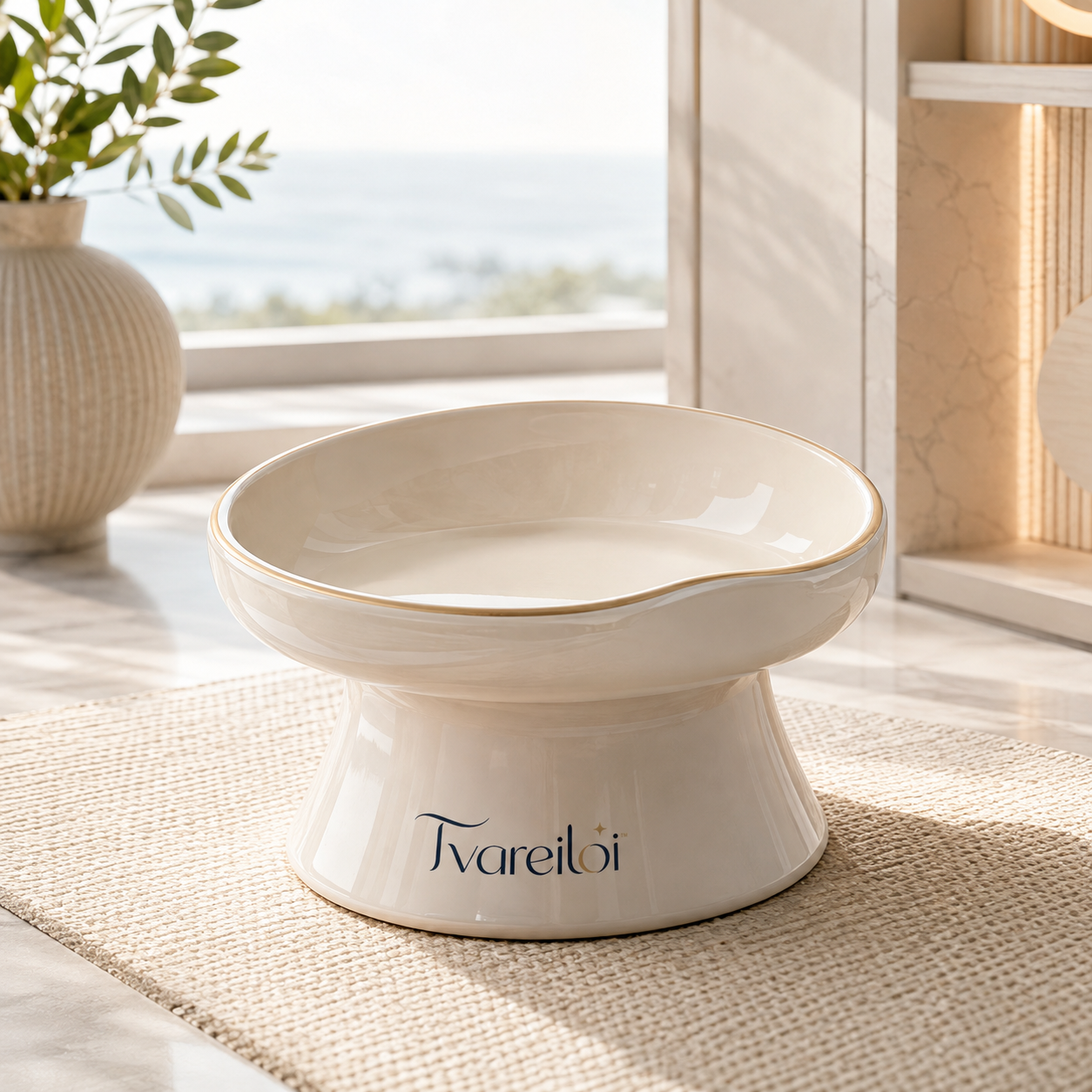 Tvareiloi™ CalmFlow Ceramic Pet Bowl