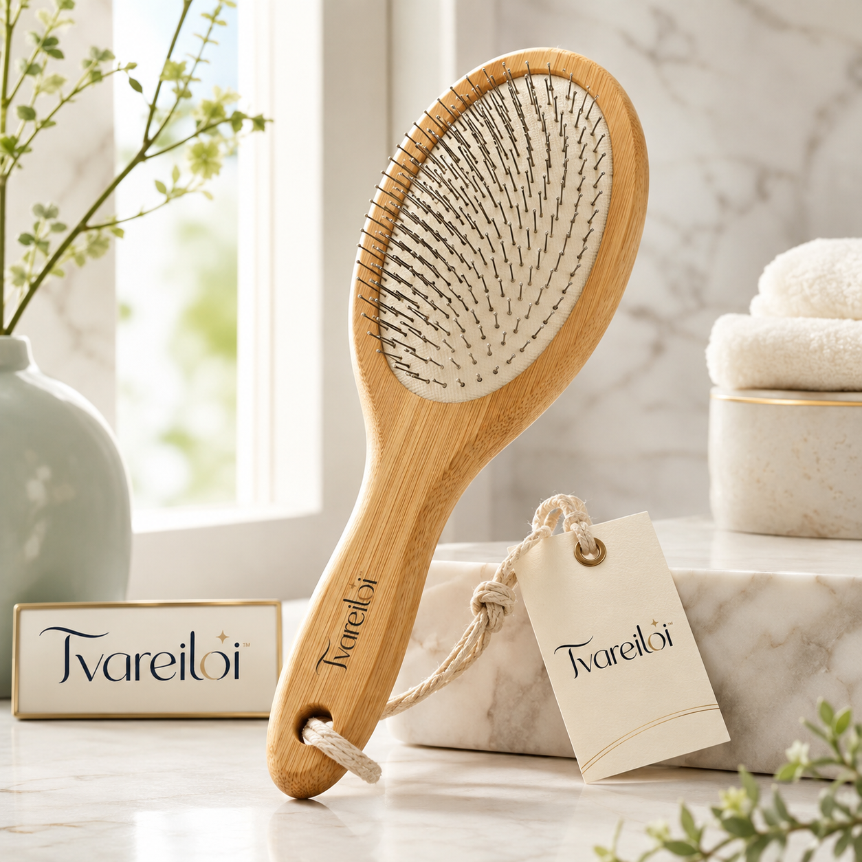 Tvareiloi™ FreshAir Bamboo Pet Grooming Brush